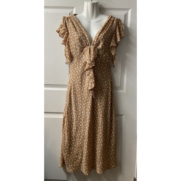 Spence Floral V-Neck Knee Length Flutter Sleeve Sheer Sundress 6 - Picture 2 of 11